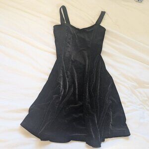 Black velvet skater dress